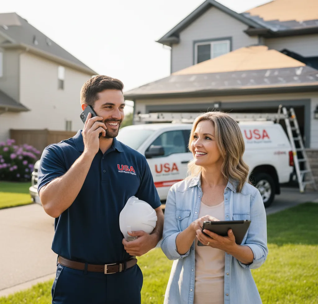 USA Roof Repair Experts customer support in New Palestine